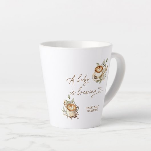 ベビーはコーヒーのマグカップを醸造している | コーヒパーソナライズされたー カフェラテマグ (右アングル)