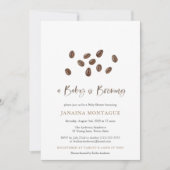 ベビーはコーヒーのミニマリストの赤ちゃんシャワーを醸造している 招待状 (正面)