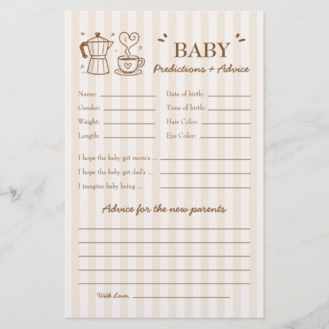 ベビーはコーヒーの予測とアドバイスを醸造している (正面)