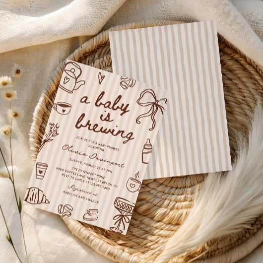 ベビーはコーヒーの手引き赤ちゃんシャワーを醸造している 招待状