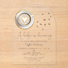 ベビーはコーヒーの赤ちゃんシャワーを醸造している アクリル招待状