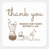 ベビーはコーヒーの赤ちゃんシャワーを醸造している スクエアシール (正面)