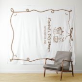 ベビーはコーヒーの赤ちゃんシャワーを醸造している タペストリー (インサイチュ(横))