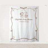 ベビーはコーヒーの赤ちゃんシャワーを醸造している タペストリー (正面)