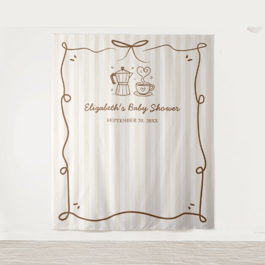ベビーはコーヒーの赤ちゃんシャワーを醸造している タペストリー (正面)