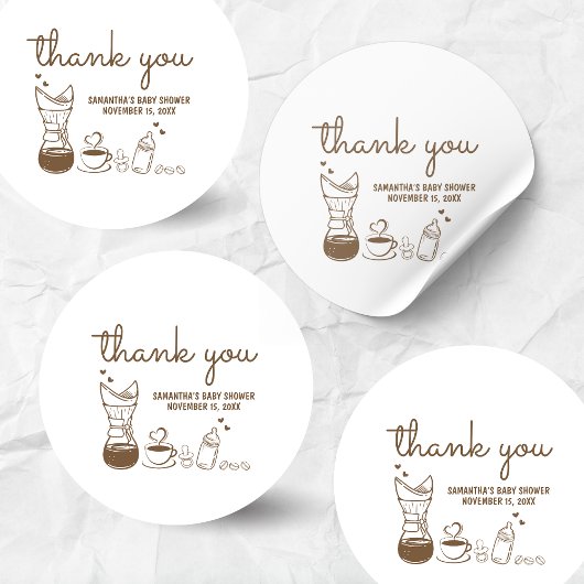 ベビーはコーヒーの赤ちゃんシャワーを醸造している ラウンドシール