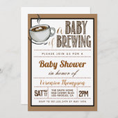 ベビーはコーヒーの赤ちゃんシャワーを醸造している 招待状 (正面/裏面)
