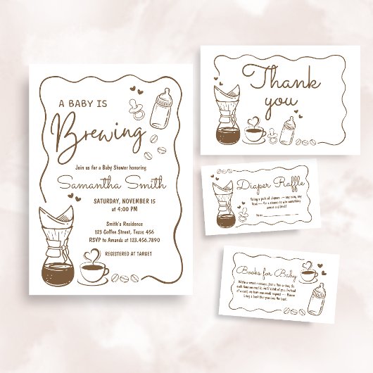 ベビーはコーヒーの赤ちゃんシャワーを醸造している 招待状