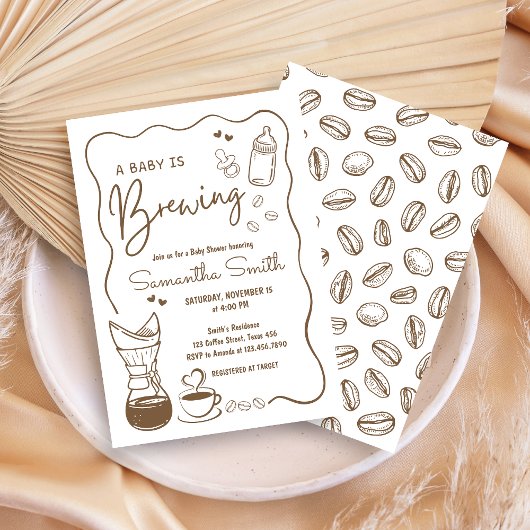 ベビーはコーヒーの赤ちゃんシャワーを醸造している 招待状