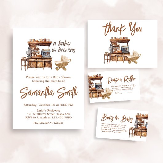 ベビーはコーヒーの赤ちゃんシャワーを醸造している 招待状