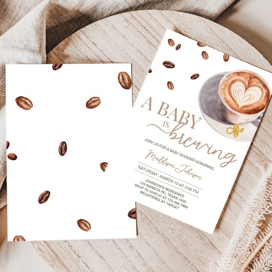 ベビーはコーヒーの赤ちゃんシャワーを醸造している 招待状