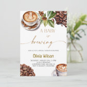 ベビーはコーヒーの赤ちゃんシャワーパーティーを醸造している 招待状 (スタンド正面)