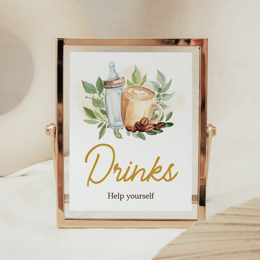 ベビーはコーヒーの赤ちゃんシャワー飲料を醸造している ポスター