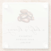 ベビーはコーヒーの赤ちゃん男女兼用シャワーを醸造している ガラスコースター (裏面)