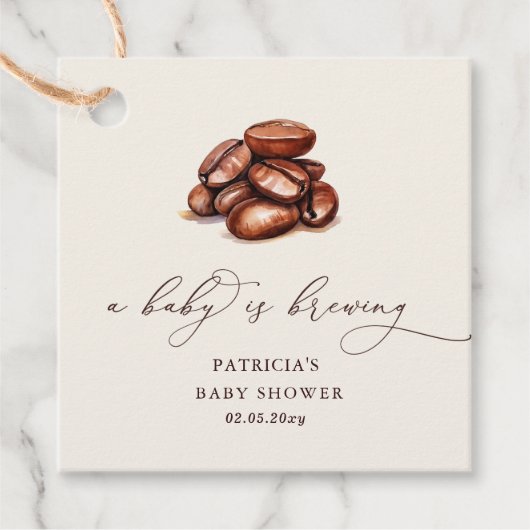 ベビーはコーヒーの赤ちゃん男女兼用シャワーを醸造している フェイバータグ (正面)