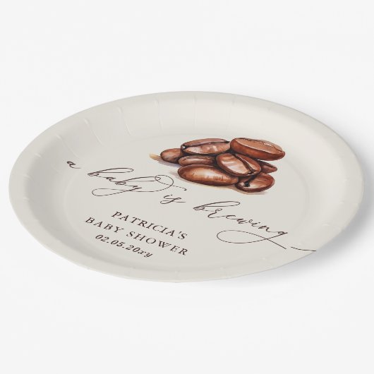 ベビーはコーヒーの赤ちゃん男女兼用シャワーを醸造している ペーパープレート (アングル)