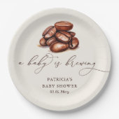 ベビーはコーヒーの赤ちゃん男女兼用シャワーを醸造している ペーパープレート (正面)