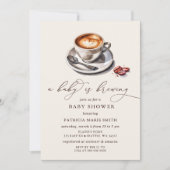 ベビーはコーヒーの赤ちゃん男女兼用シャワーを醸造している 招待状 (正面)
