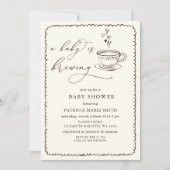 ベビーはコーヒーの赤ちゃん男女兼用シャワーを醸造している 招待状 (正面)