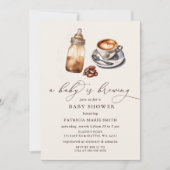 ベビーはコーヒーの赤ちゃん男女兼用シャワーを醸造している 招待状 (正面)