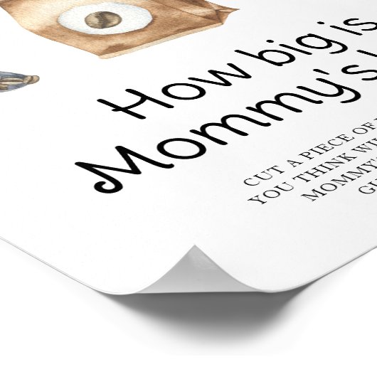 ベビーはコーヒーを醸造しているママの腹の大きさ ポスター (角)