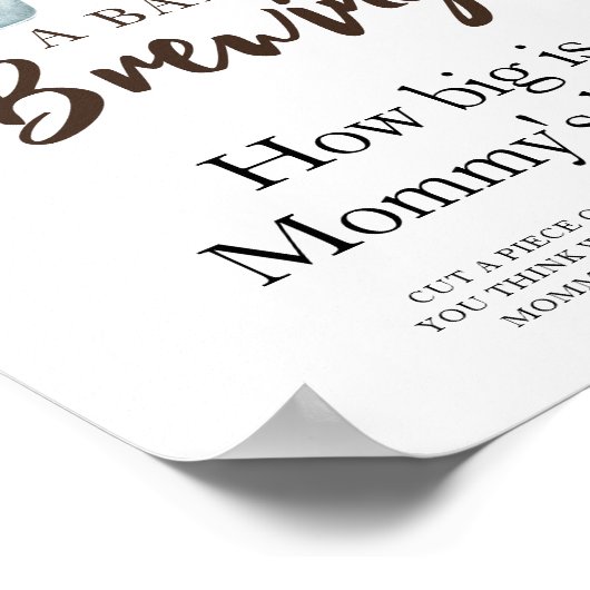 ベビーはコーヒーを醸造しているママの腹の大きさ ポスター (角)