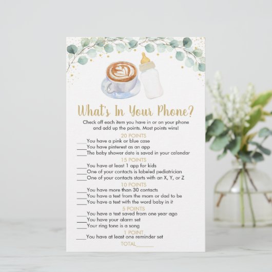 ベビーはコーヒーを醸造している何があなたの電話ゲーム (スタンド正面)