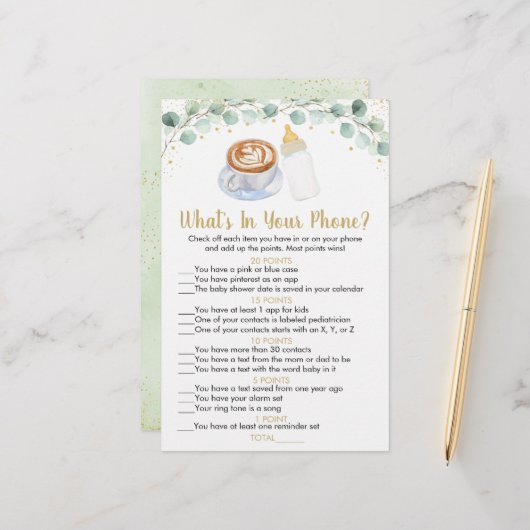 ベビーはコーヒーを醸造している何があなたの電話ゲーム (正面/裏面インサイチュ)