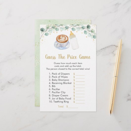 ベビーはコーヒーを醸造している価格ゲームを推測 (正面/裏面インサイチュ)