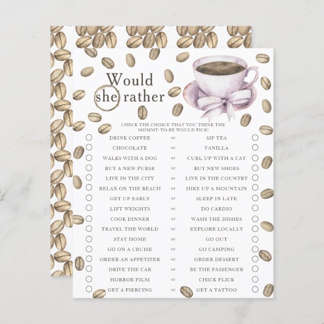 ベビーはコーヒーを醸造している彼女はむしろ (正面/裏面)