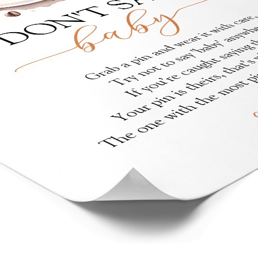 ベビーはコーヒーを醸造している赤ちゃんシャワーゲーム ポスター (角)