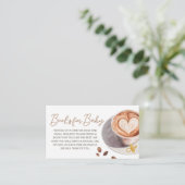 ベビーはコーヒーを醸造している赤ちゃんシャワーベビー本 エンクロージャーカード (スタンド正面)