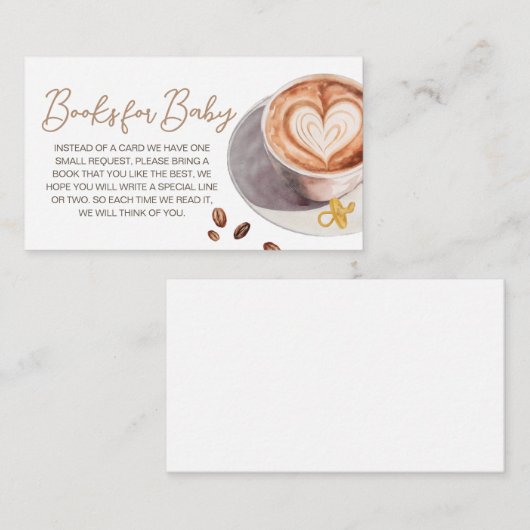 ベビーはコーヒーを醸造している赤ちゃんシャワーベビー本 エンクロージャーカード (正面/裏面)