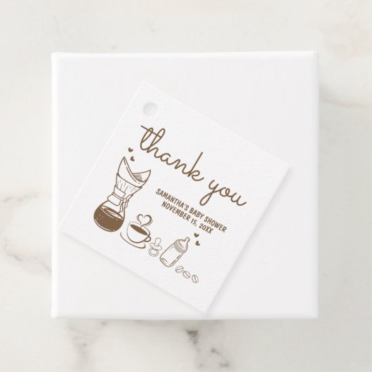 ベビーはコーヒーを醸造している赤ちゃんシャワー広場 フェイバータグ (インサイチュ)