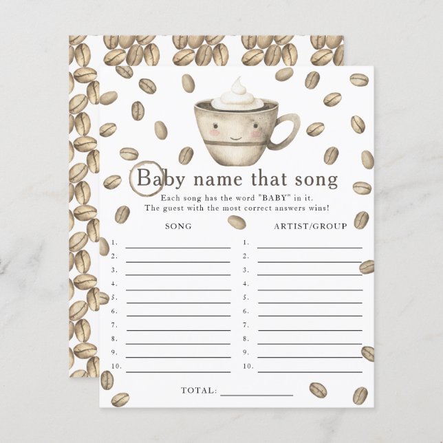 ベビーはコーヒーを醸造している – そのソングゲームの名前 (正面/裏面)