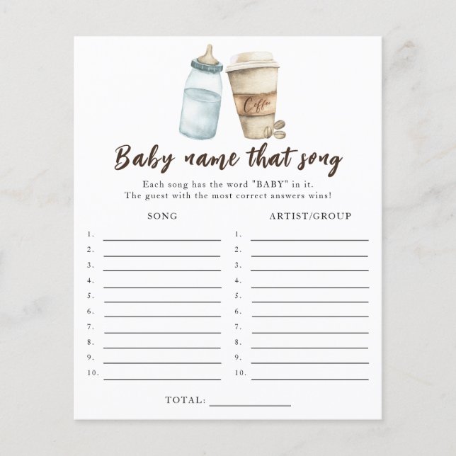 ベビーはコーヒーを醸造している – そのソングゲームの名前 (正面)