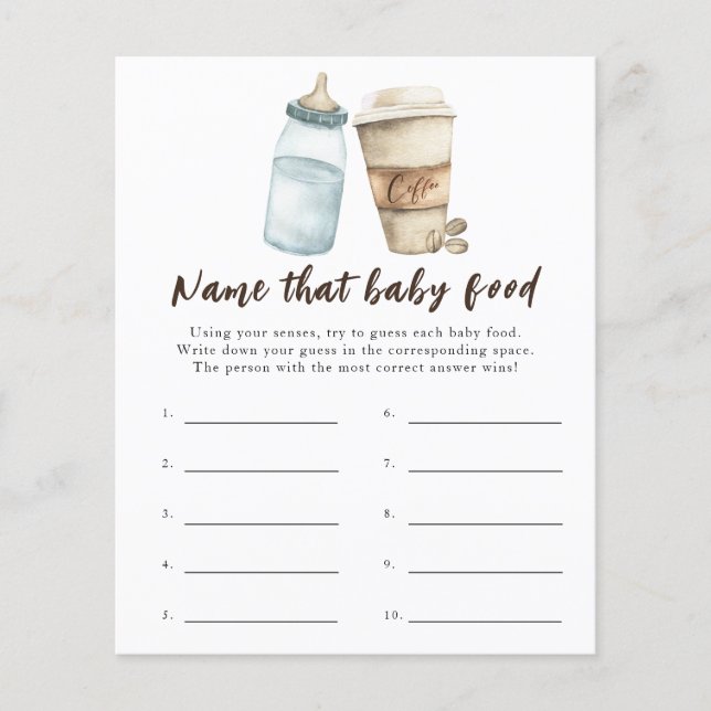 ベビーはコーヒーを醸造している – そのベビー食品の名前 (正面)