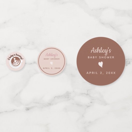 ベビーはコーヒーを醸造するブランチ赤ちゃんシャワー散水 コンフェッティ (裏面)