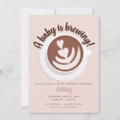 ベビーはコーヒーを醸造するブランチ赤ちゃんシャワー散水 招待状 (正面)