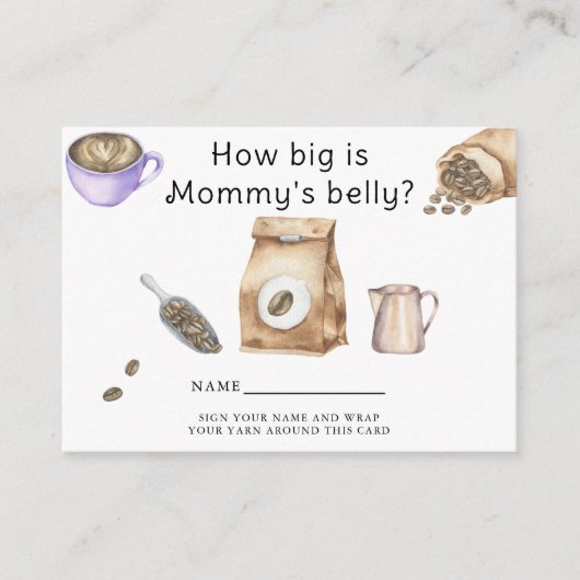 ベビーはコーヒーを醸造するママの腹の大きさ エンクロージャーカード (正面)
