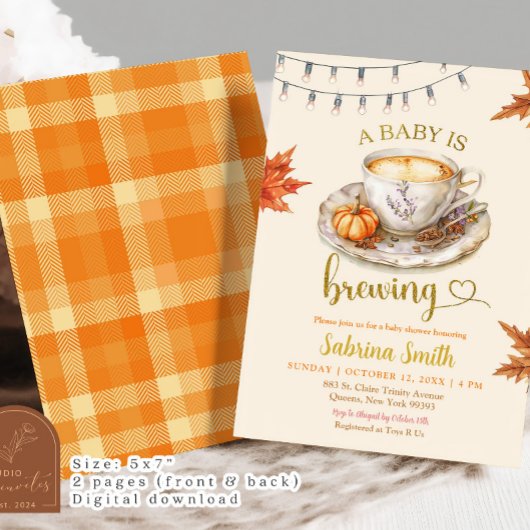 ベビーはコーヒーを醸造離れ中の赤ちゃんシャワー 招待状