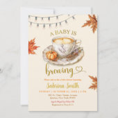 ベビーはコーヒーを醸造離れ中の赤ちゃんシャワー 招待状 (正面)