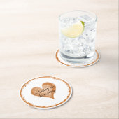 ベビーはコーヒーハートシャワーを醸造する ラウンドペーパーコースター (インサイチュ)