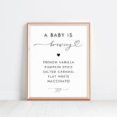 ベビーはコーヒーバー赤ちゃんシャワーのサインを醸造している ポスター