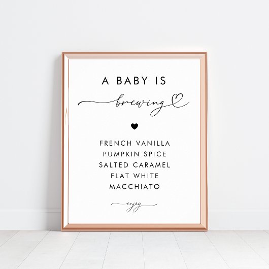 ベビーはコーヒーバー赤ちゃんシャワーのサインを醸造している ポスター