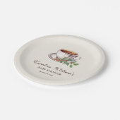 ベビーはコーヒー茶色の赤ちゃんシャワーを醸造している ペーパープレート (アングル)