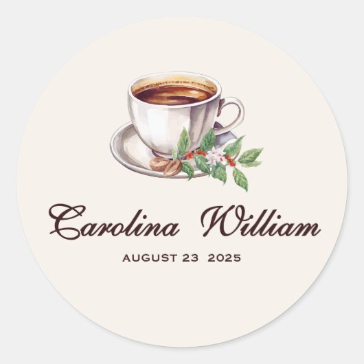 ベビーはコーヒー茶色の赤ちゃんシャワーを醸造している ラウンドシール (正面)