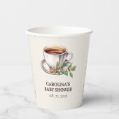 ベビーはコーヒー茶色の赤ちゃんシャワーを醸造している 紙コップ (正面)