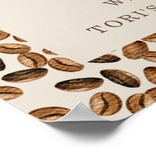 ベビーはコーヒー豆のフローラ赤ちゃんシャワーを醸造している ポスター (角)