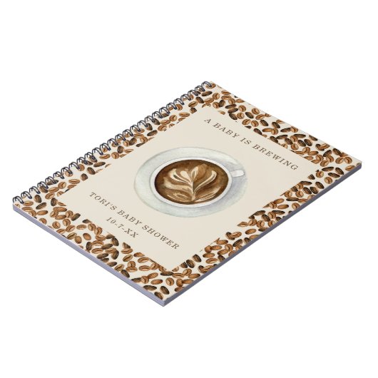 ベビーはコーヒー豆の赤ちゃんシャワーのゲストを醸造している ノートブック (左側)